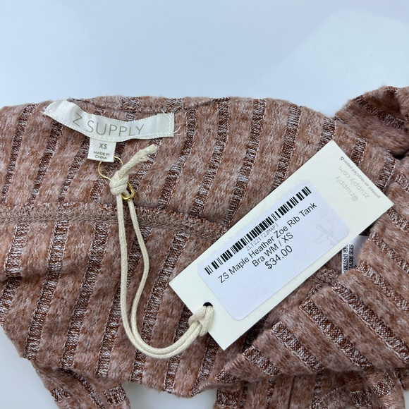Z Supply Maple Heather Zoe Rib Tank Bra N227 - Picture 6 of 16